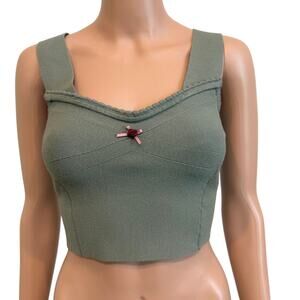 new Intimately Free People large rosette sleeveless knit crop top TS 3009